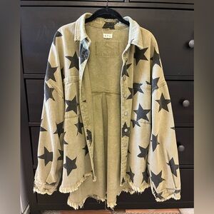 Army Style Oversized Jean Jacket